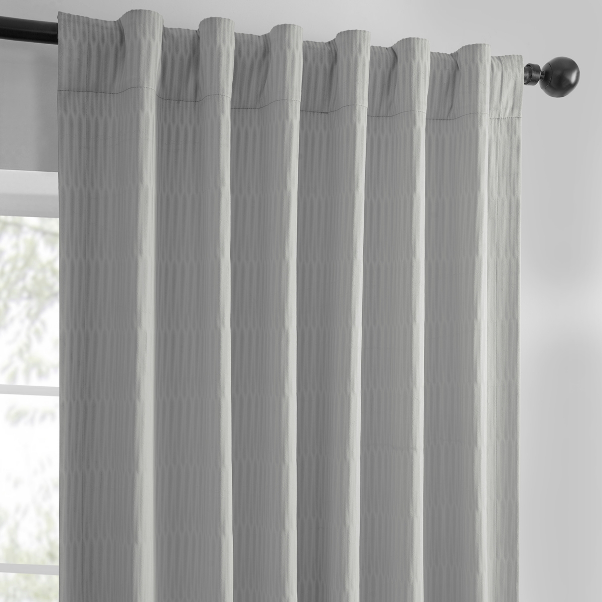 Half Price Drapes Silver Abstract Lounge Embossed Velvet Room Darkening Curtain