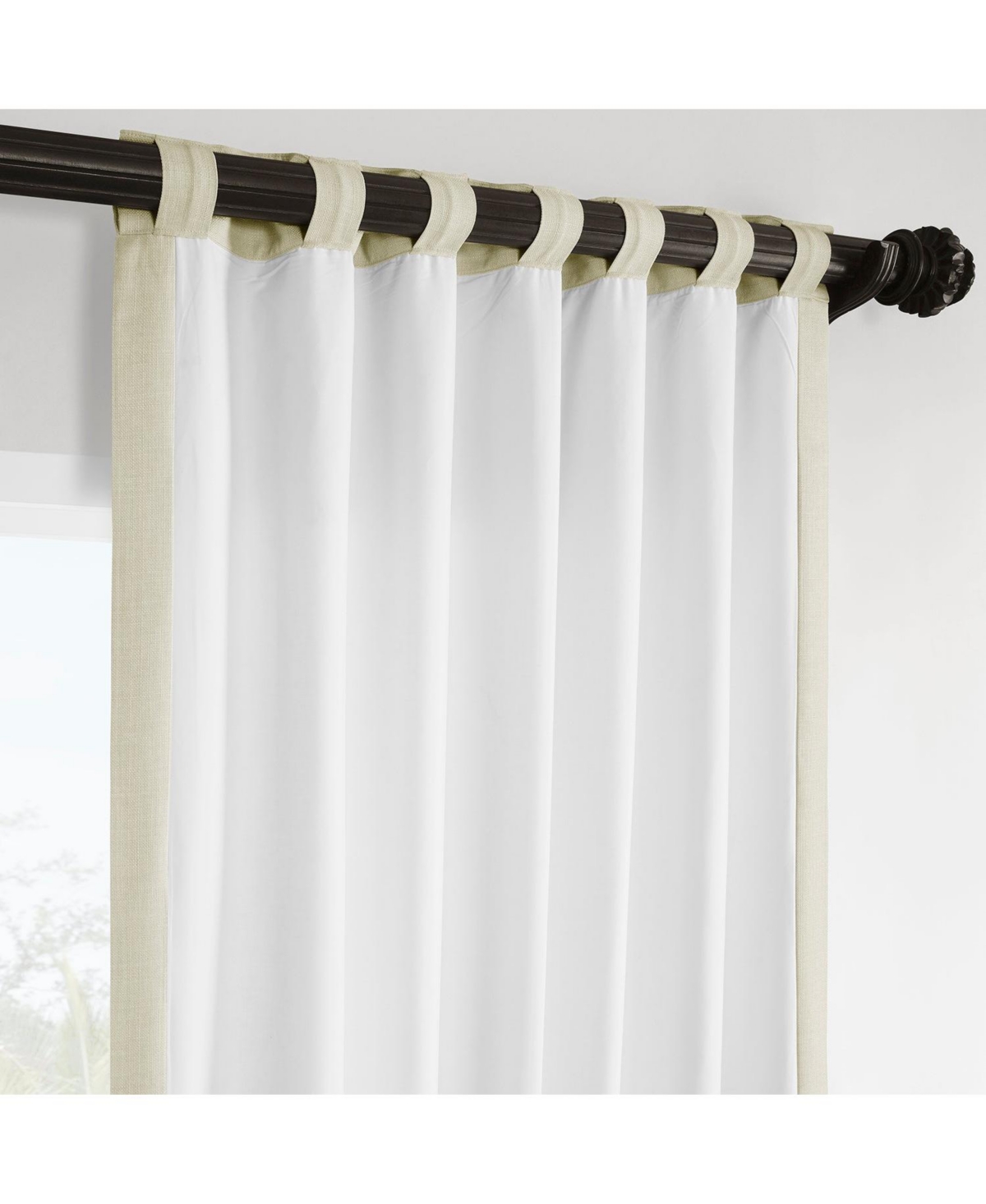 Half Price Drapes Gravity Ivory Italian Faux Linen Room Darkening Curtain