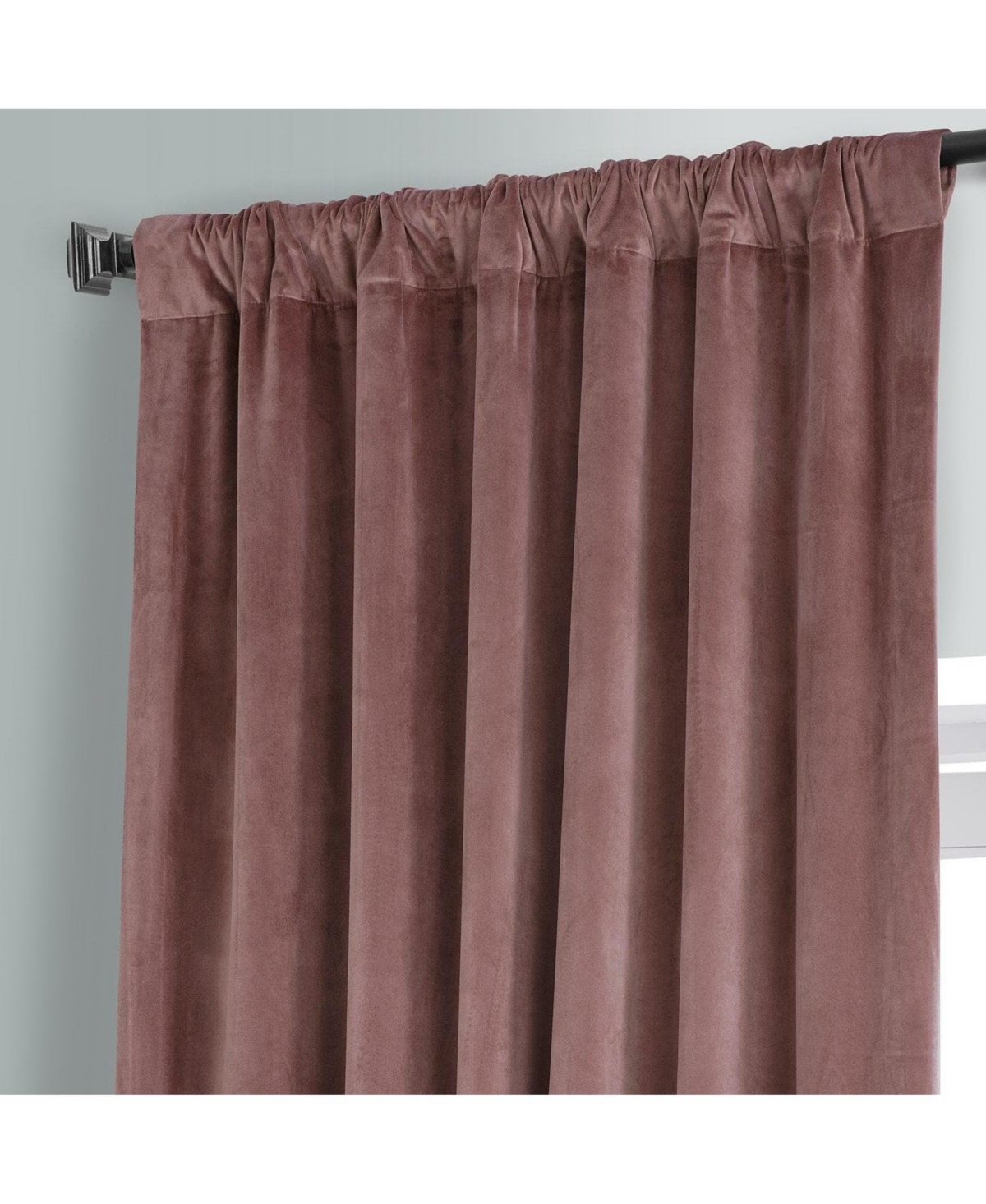 Half Price Drapes Rosehip Signature Plush Velvet Hotel Blackout Curtain