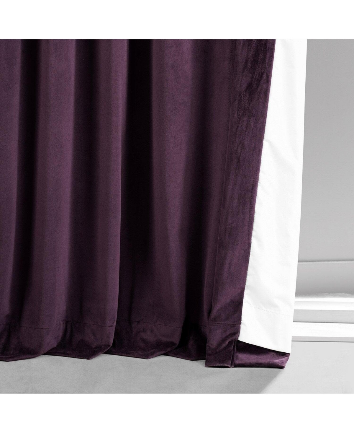 Half Price Drapes Plum Blossom Signature Plush Velvet Hotel Blackout Curtain