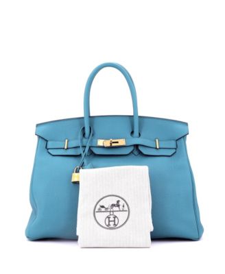 Birkin 35 Handbag Blue Togo with Gold Hardware
