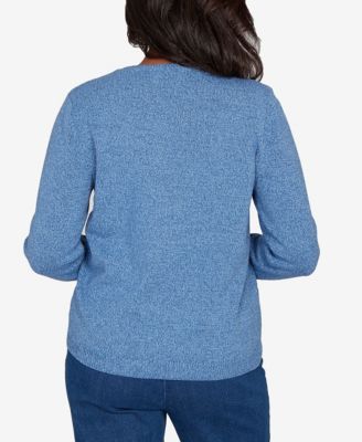 Petite Hilton Head Center Embroidery Accent Sweater