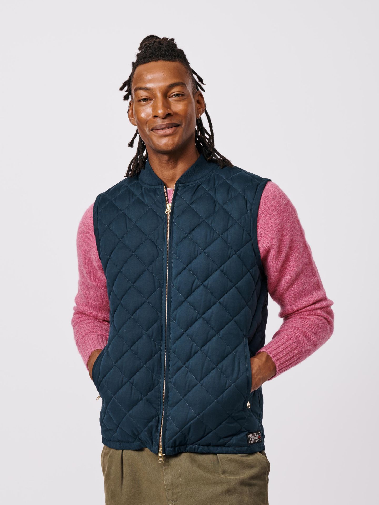 Мужской жилет Aubin Anwick Quilted Gilet Vest, цвет: Тёмно-синий — фото 4