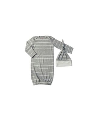 Baby Grey by Everly Grey Baby Boys Grey by Everly Grey Long Sleeve Gown Hat Set - Heather grey stripe 30$