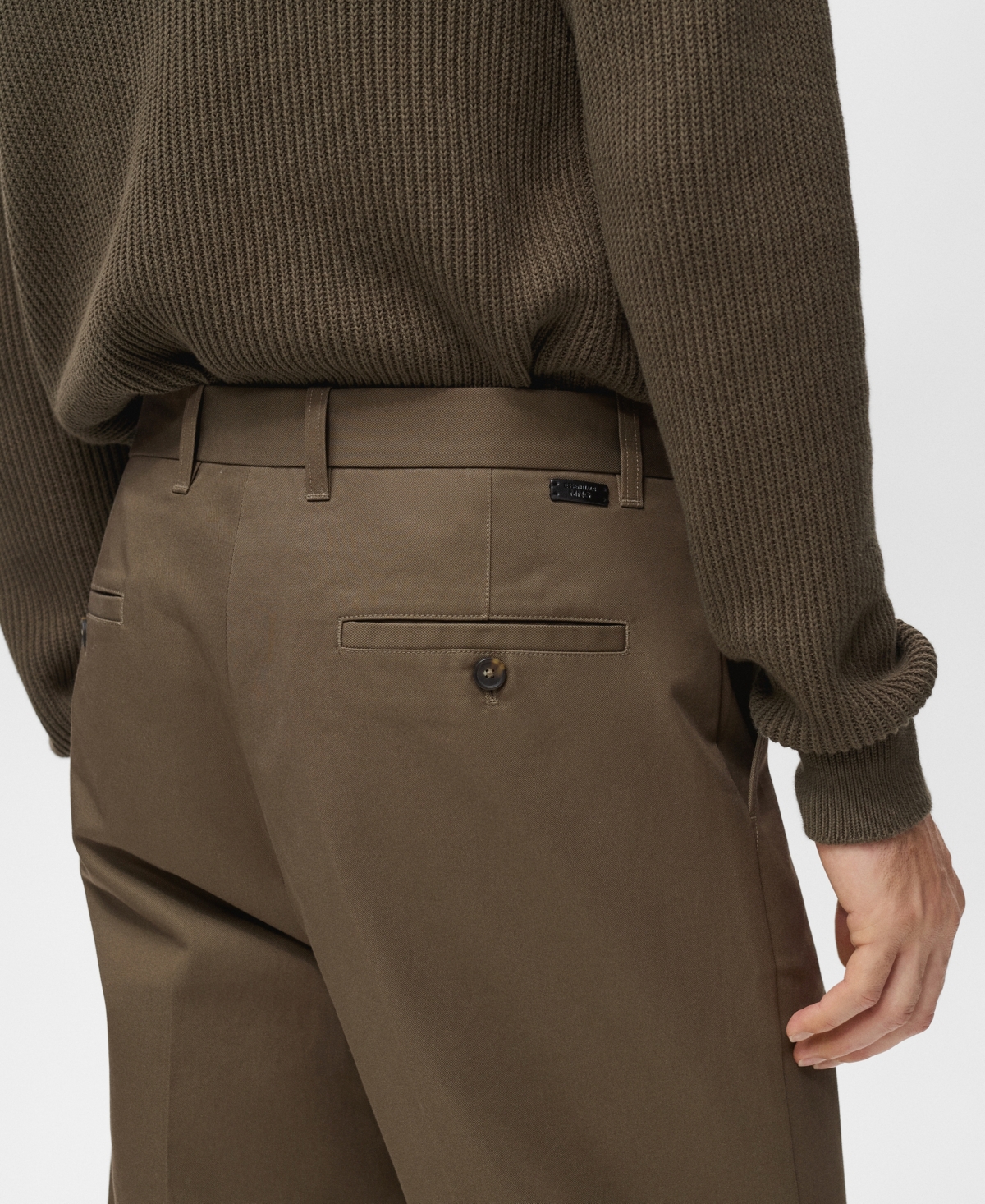 Mango Men's Regular Fit Pleated Cotton Pants