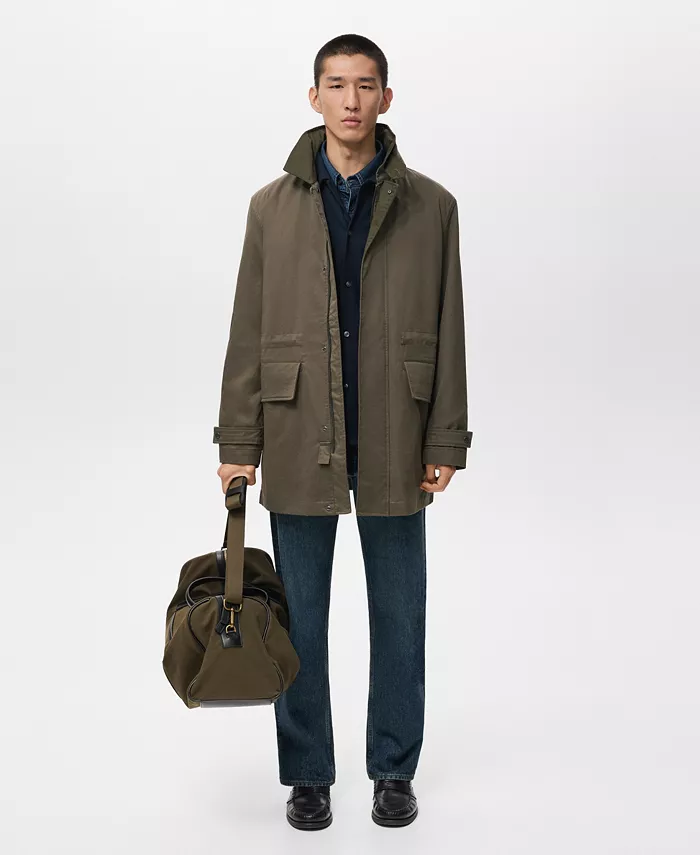 Men's Pockets Water Repellent Cotton Parka - thumbnail 2