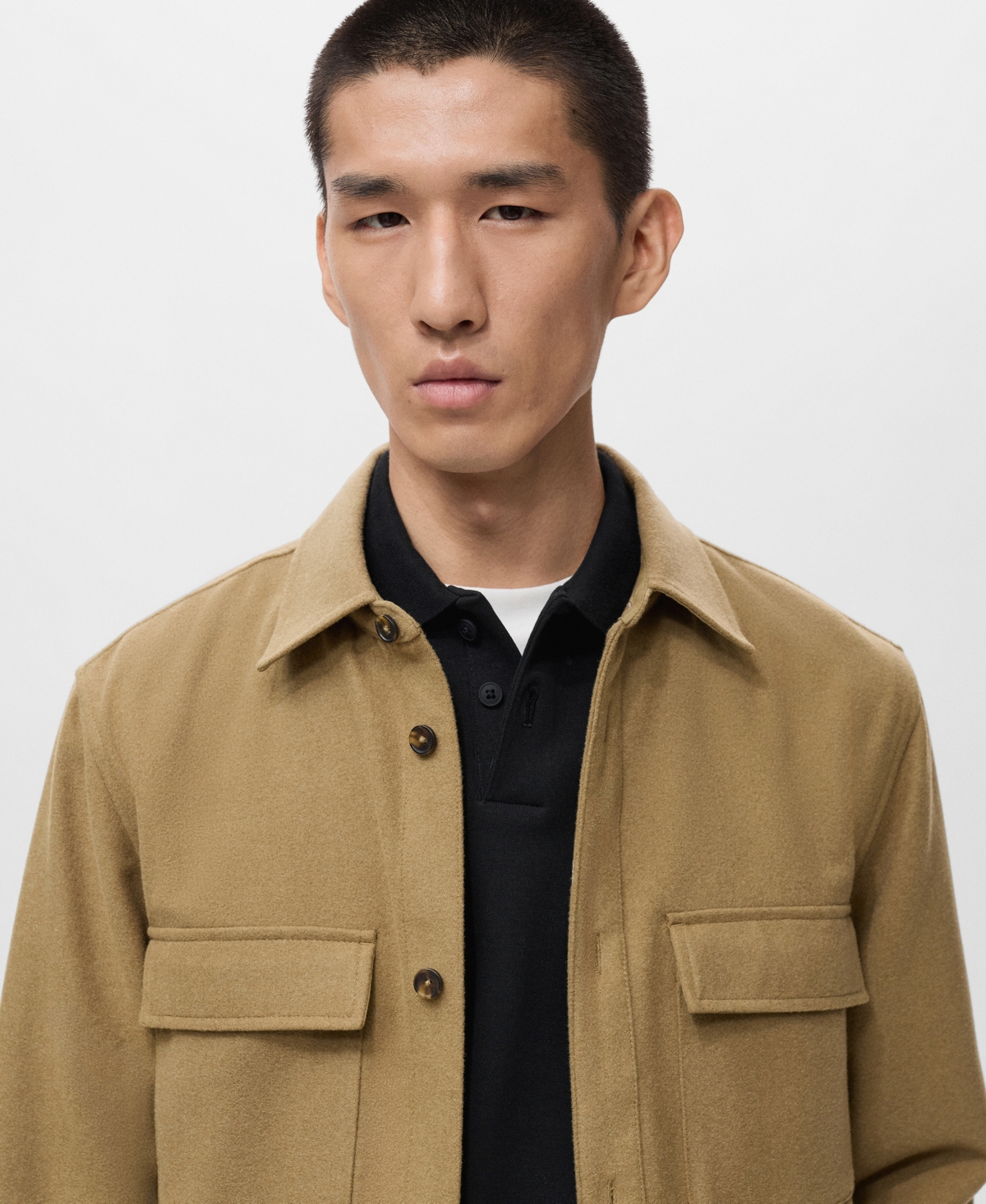 Mango Men's Wool Pockets Overshirt