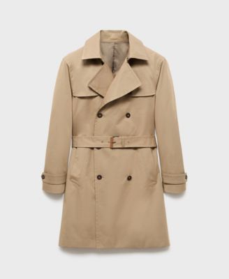 Men's Water-Repellent Belted Trench Coat