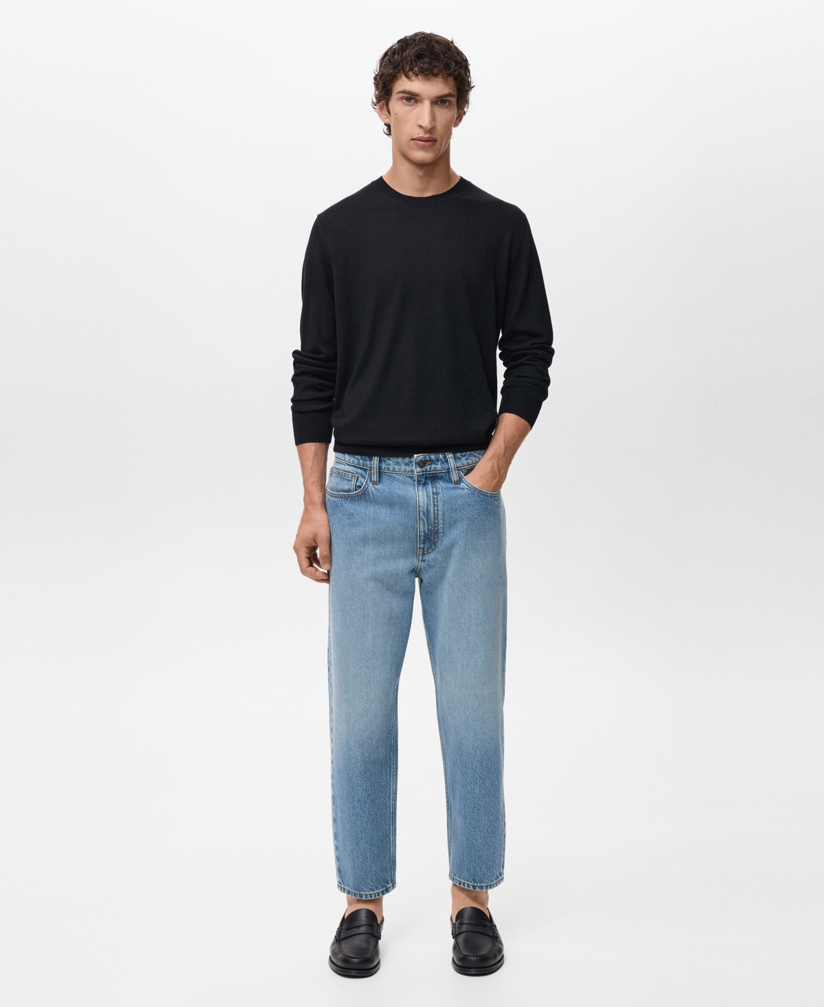 Mango Men's Sammy Cropped Carrot-Fit Jeans