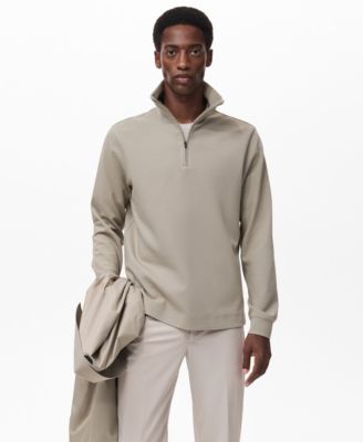 MANGO - Men's Regular-Fit Zipper Technical Sweatshirt