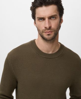 Men's Fine Rib-Knit Cotton Sweater