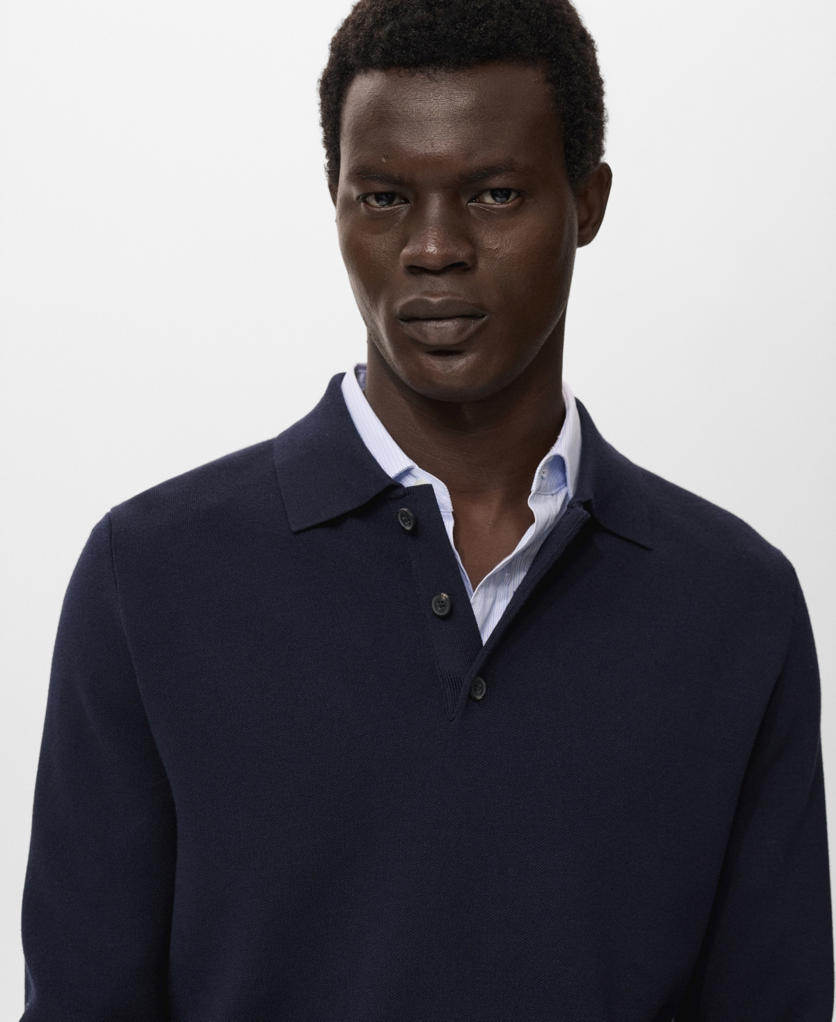 Mango Men's Knitted Polo-Neck Sweater