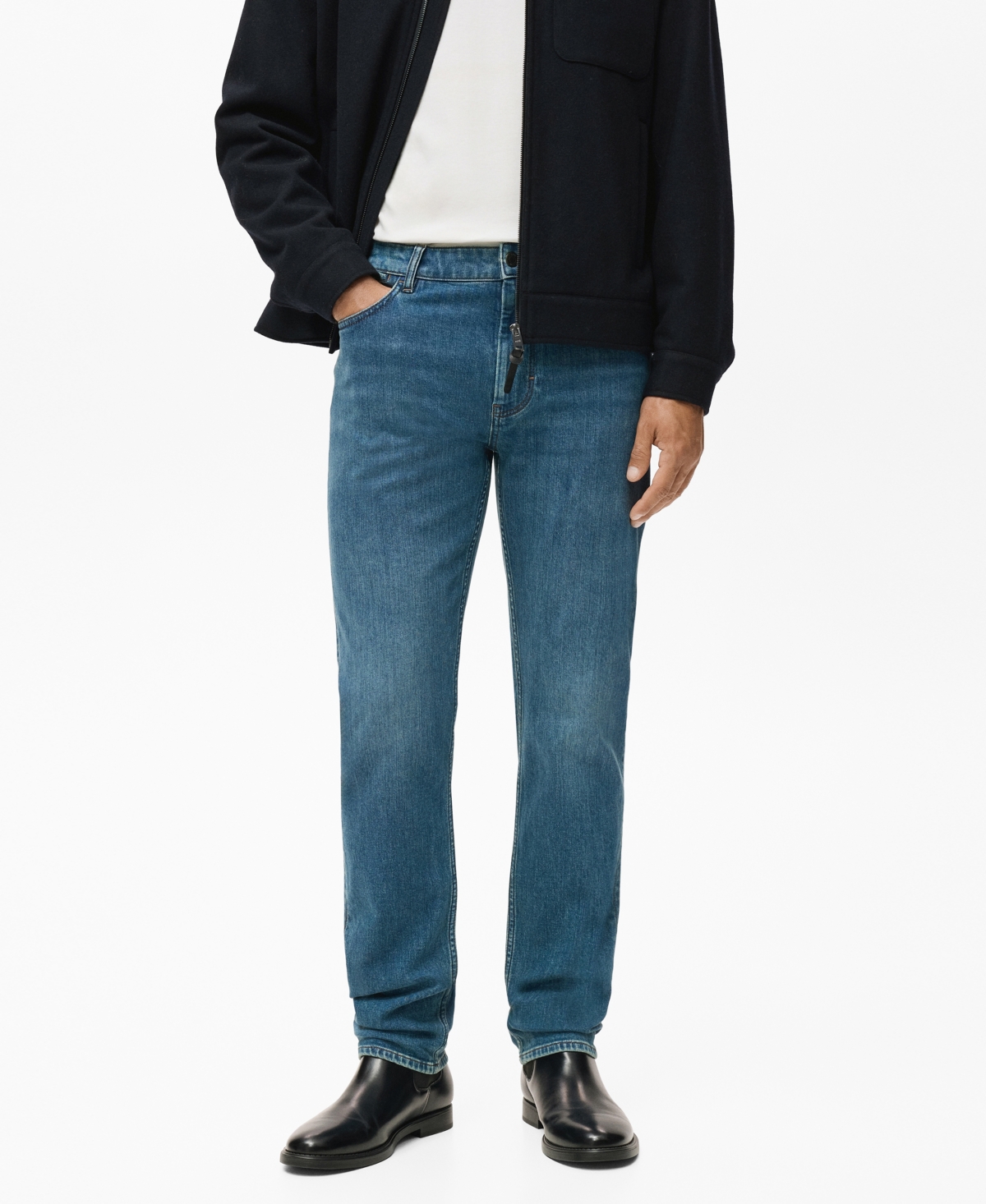 Mango Men's Slim Fit Ultra Soft Touch Patrick Jeans In Green