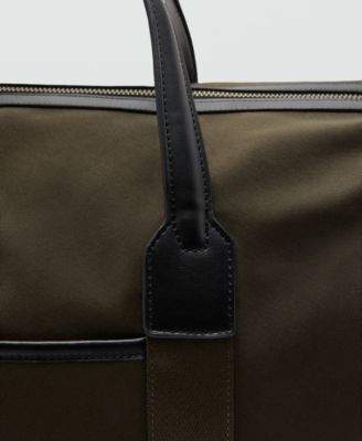 Men's Combined Leather and Cotton Bowling Bag