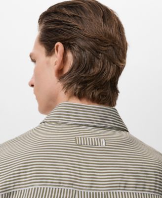 Men's Regular Fit Striped Print Shirt