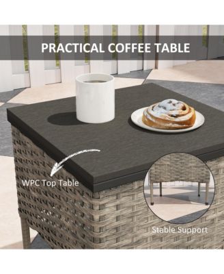 Patio Furniture Set, Rocking Chairs w/ Table, Cushion