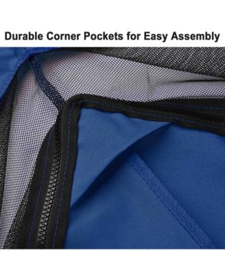 8x8Ft 2-Tier Gazebo Top Replacement UV30+ for Dual Tier Outdoor Patio Canopy Cover Party Yard Garden Navy Blue