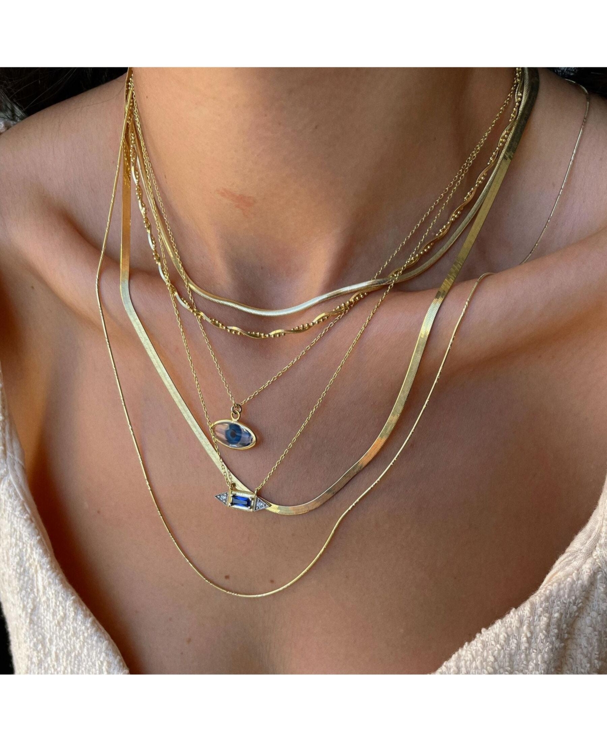 Spero LondonTransparent Glass Evil Eye Sterling Silver Necklace