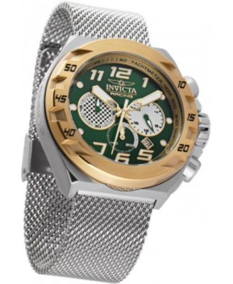 Men's 47205 Invicta Racing Quartz Chronograph White, Gold, Green, Ivory Dial Watch