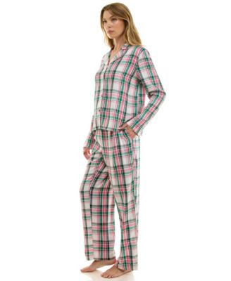 Women's 2-Piece Plaid Top and Pants Set