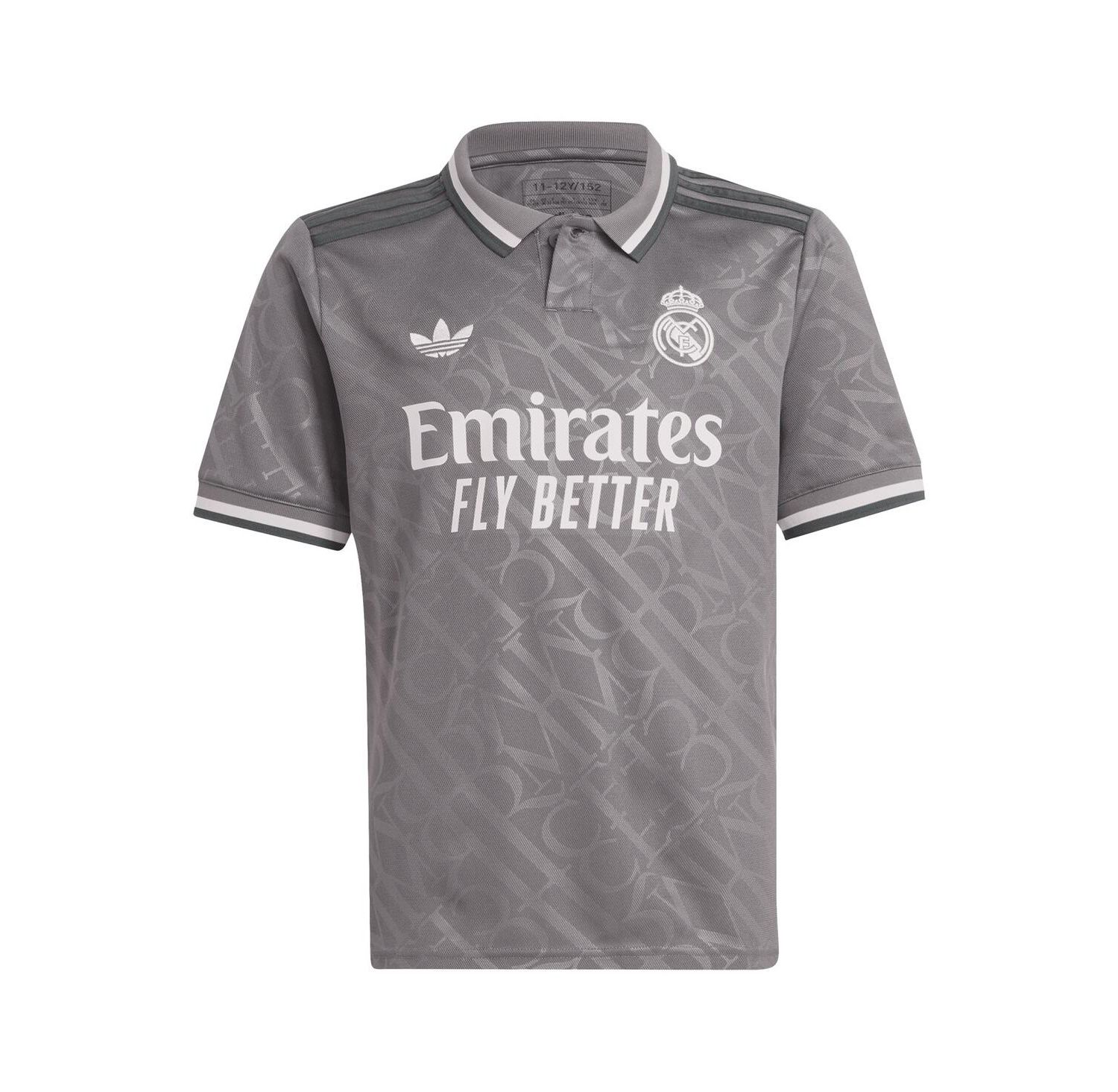 Big Boys and Girls Originals Charcoal Real Madrid 2024/25 Third Replica Jersey