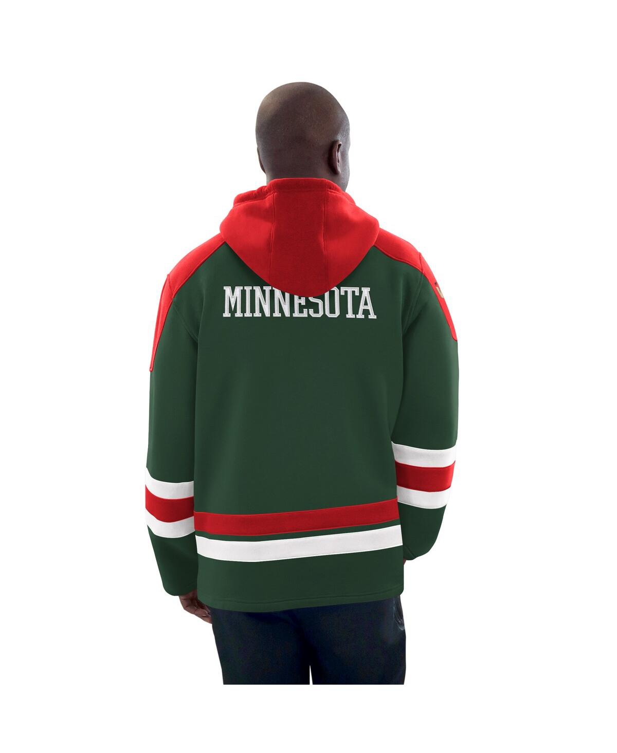Starter Men's Green/Red Minnesota Wild Hockey Pullover Hoodie