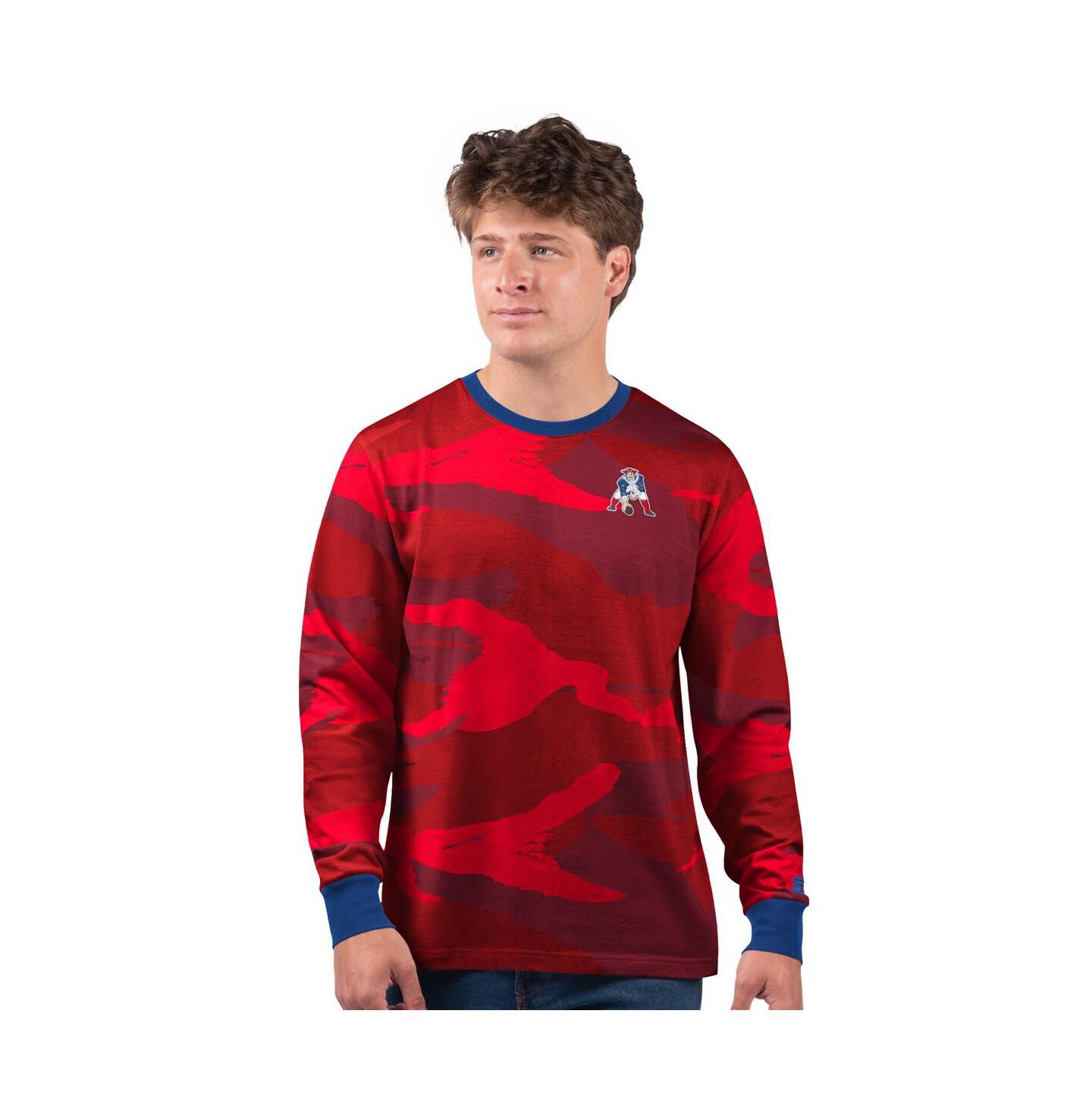 Мужская футболка Starter Red New England Patriots Thursday Night Gridiron Logo Long Sleeve — фото 1