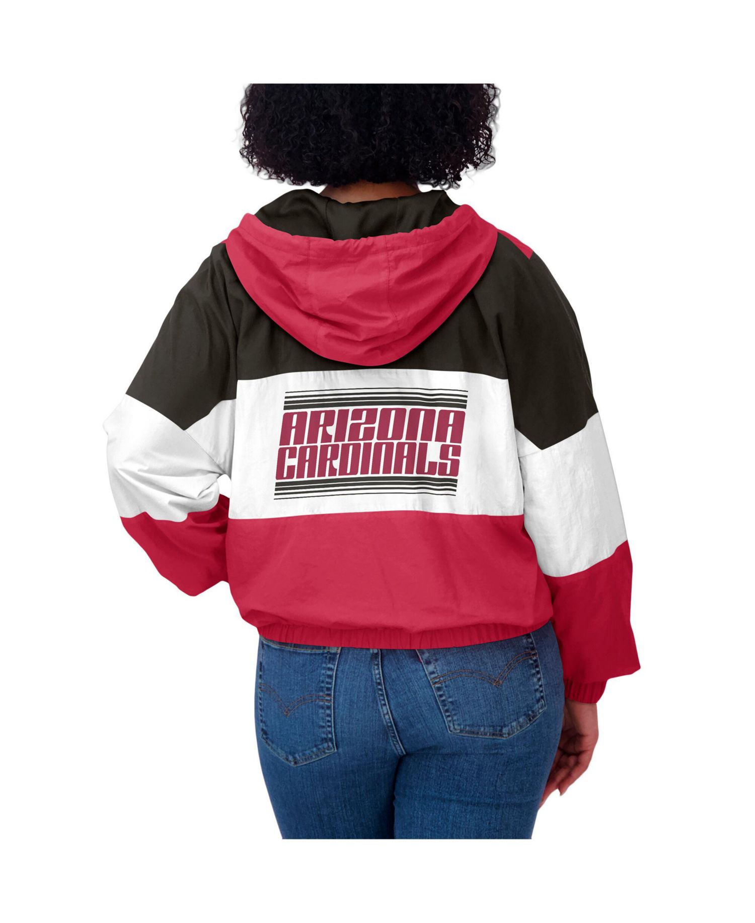 Women's Cardinal Arizona Cardinals Color Block Full-Zip Windbreaker Jacket