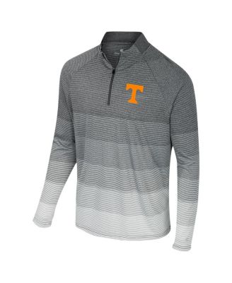 Men's Gray Tennessee Volunteers AI Striped Mesh Quarter-Zip Raglan Windshirt
