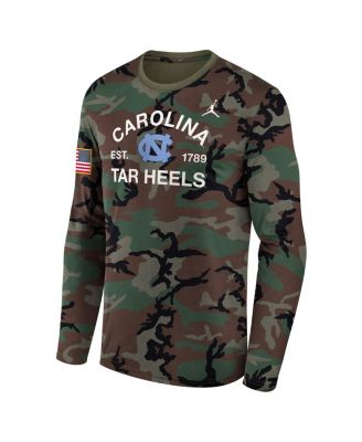 Men's Camo North Carolina Tar Heels 2025 Military Appreciation Legend Dri-FIT Long Sleeve T-Shirt