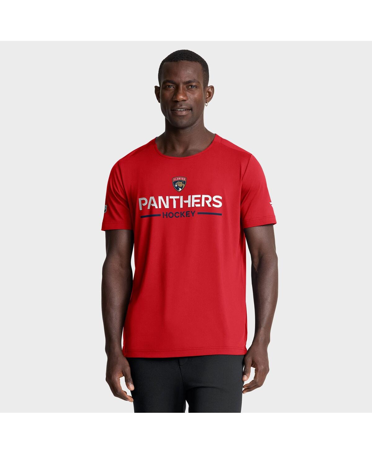 Fanatics Men's Red Florida Panthers Authentic Pro Rink Tech T-shirt In Red
