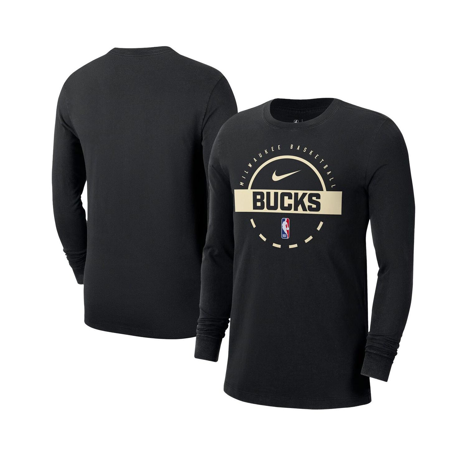 Men's Black Milwaukee Bucks Authentic Long Sleeve Practice T-Shirt