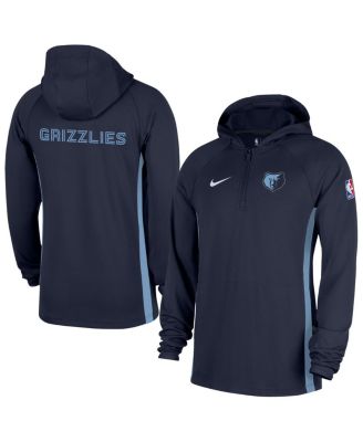 Nike - Men's Navy Memphis Grizzlies Authentic On Court Zone Quarter-Zip Dri-FIT Hoodie Jacket