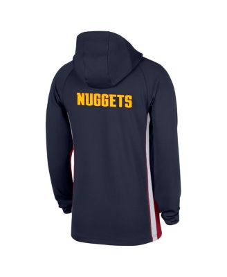 Men's Navy Denver Nuggets Authentic On Court Zone Quarter-Zip Dri-FIT Hoodie Jacket