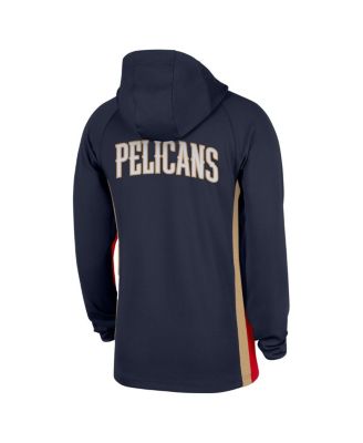 Men's Navy New Orleans Pelicans Authentic On Court Zone Quarter-Zip Dri-FIT Hoodie Jacket
