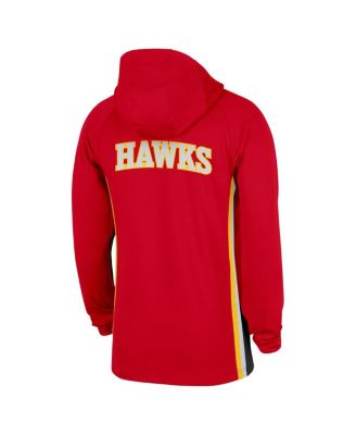 Men's Red Atlanta Hawks Authentic On Court Zone Quarter-Zip Dri-FIT Hoodie Jacket