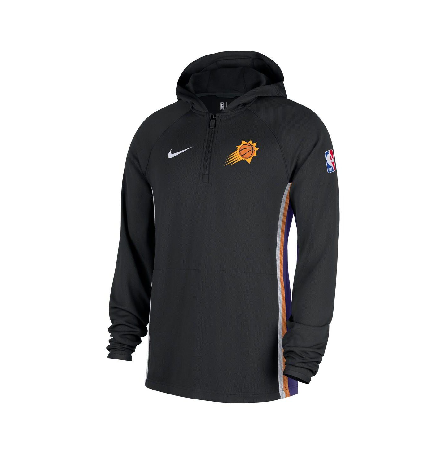 Мужская куртка Nike Black Phoenix Suns Authentic On Court Zone Quarter-Zip Dri-FIT Hoodie Jacket — фото 4