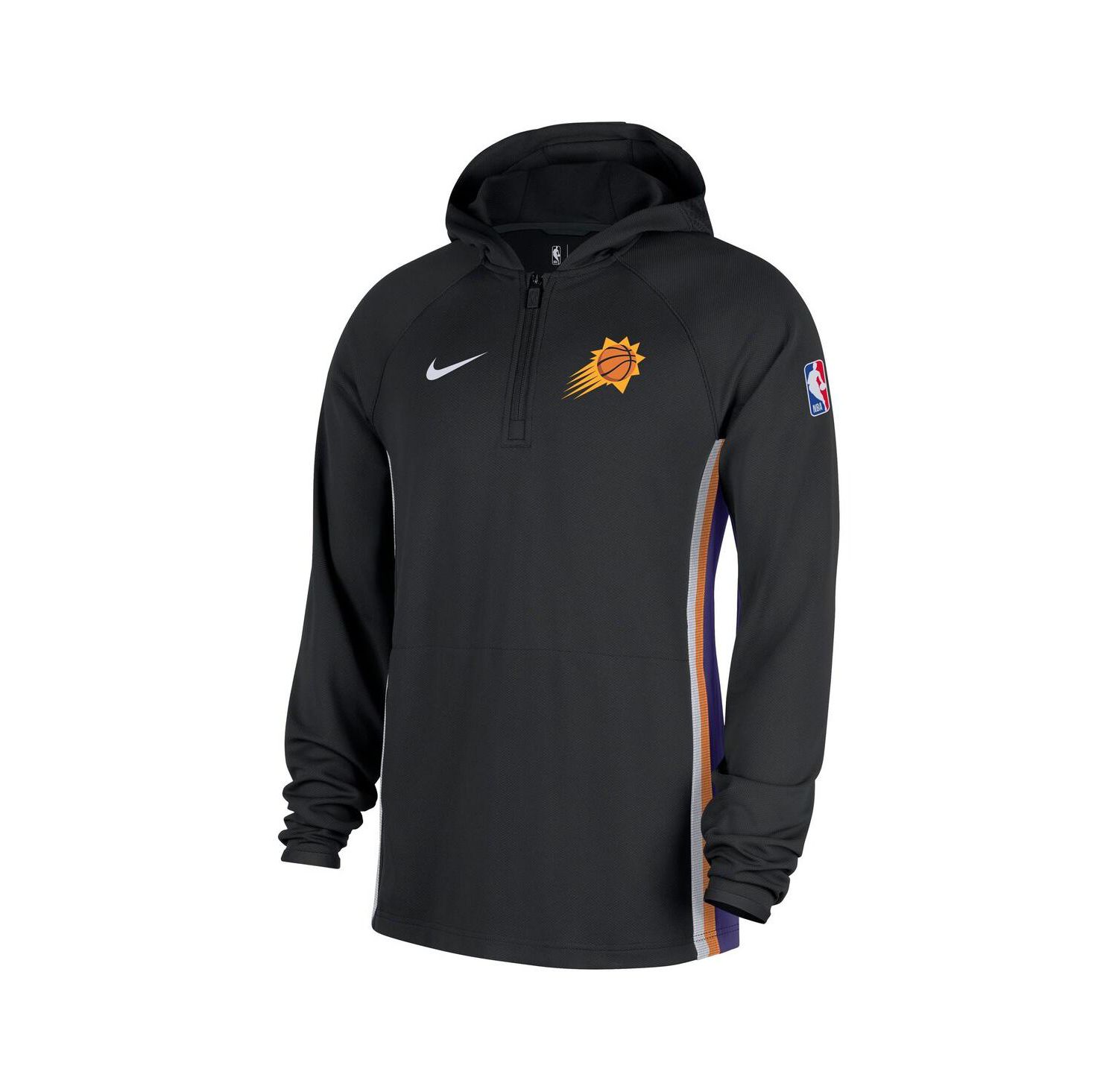 Men's Black Phoenix Suns Authentic On Court Zone Quarter-Zip Dri-FIT Hoodie Jacket