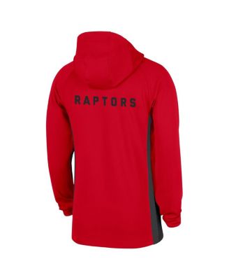 Men's Red Toronto Raptors Authentic On Court Zone Quarter-Zip Dri-FIT Hoodie Jacket
