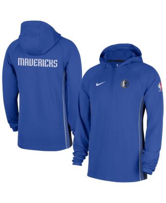 Nike - Men's Royal Dallas Mavericks Authentic On Court Zone Quarter-Zip Dri-FIT Hoodie Jacket