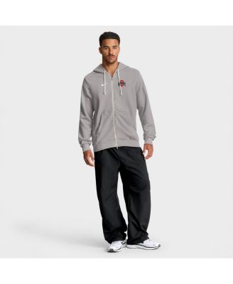 Men's Gray Ohio State Buckeyes 2025 Sideline Standard Issue Dri-FIT Full-Zip Hoodie