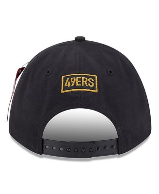 x Alpha Industries Men's Black San Francisco 49ers A-Frame 9FORTY Adjustable Hat