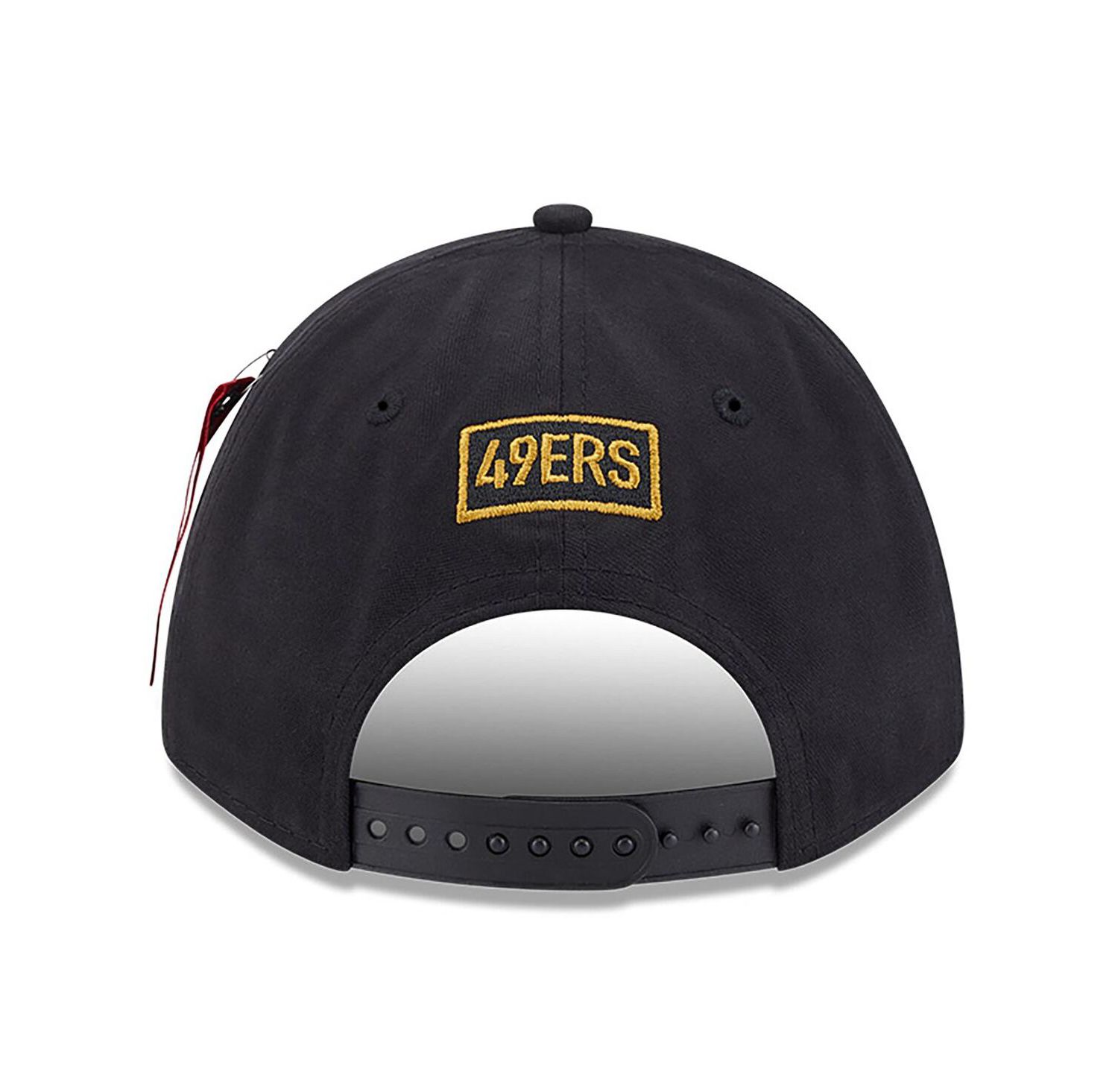 x Alpha Industries Men's Black San Francisco 49ers A-Frame 9FORTY Adjustable Hat