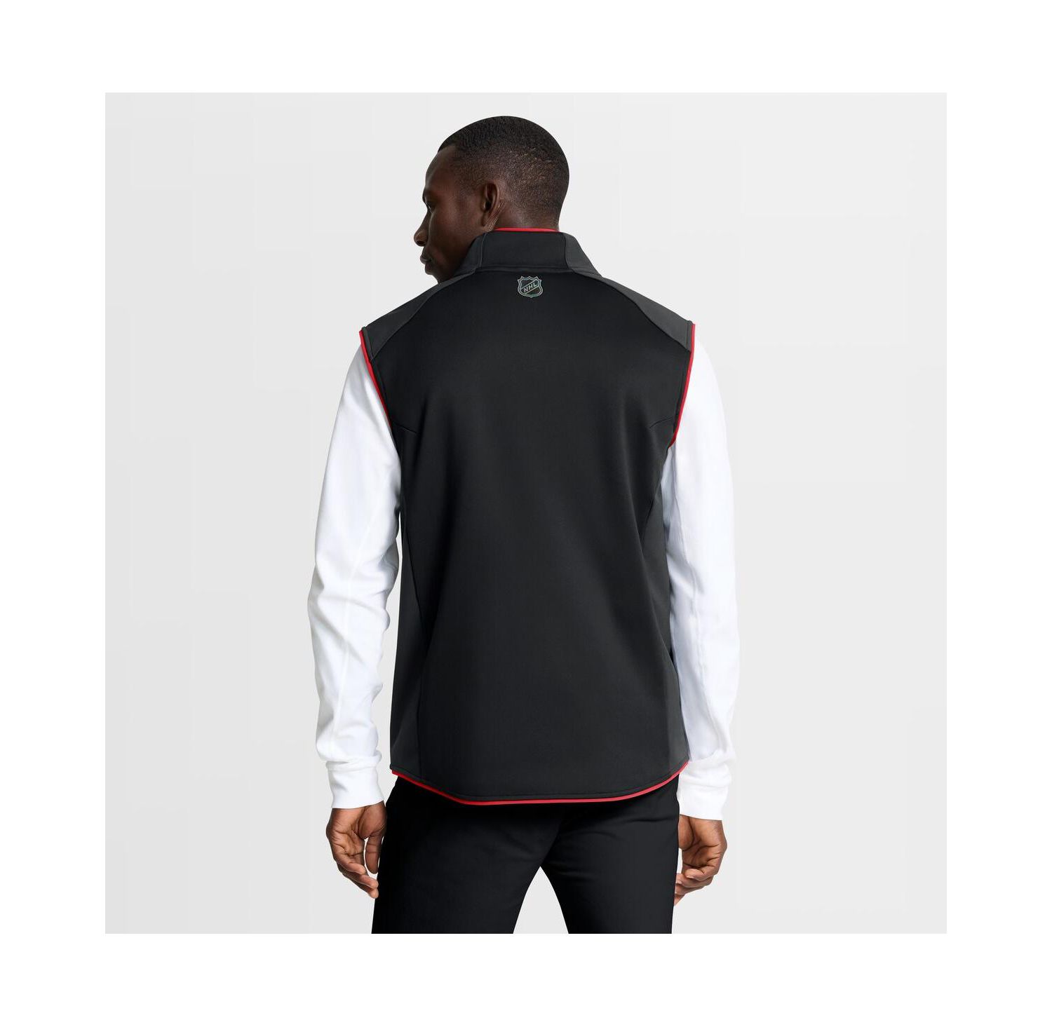 Men's Black New Jersey Devils Authentic Pro Rink Full-Zip Vest