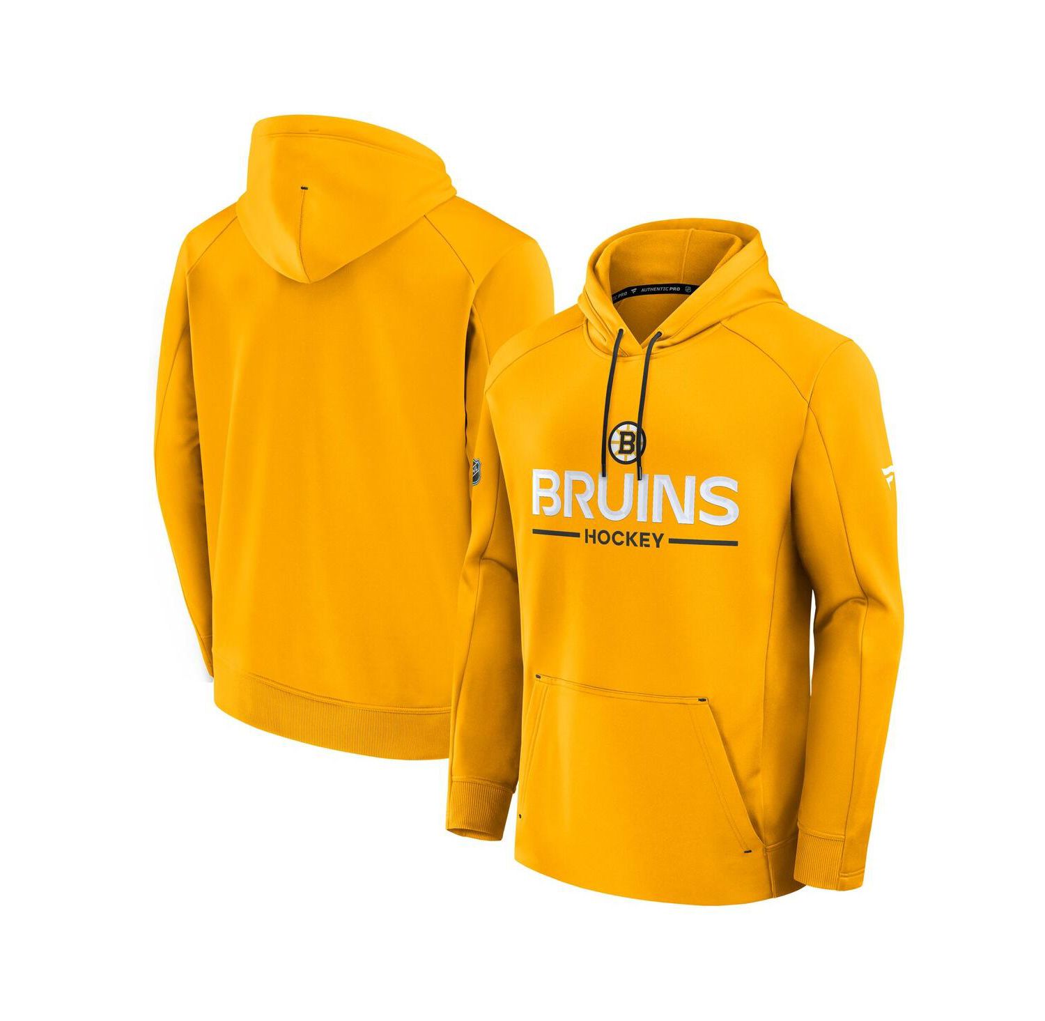 Men's Gold Boston Bruins Authentic Pro Rink Hoodie