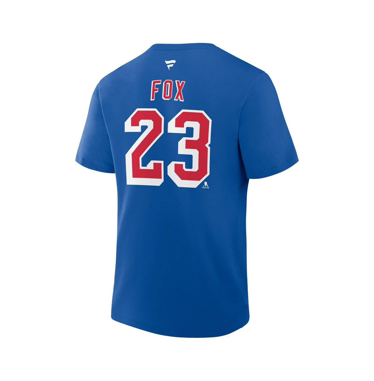Мужская футболка Fanatics Adam Fox Blue New York Rangers Authentic Stack Name & Number — фото 2