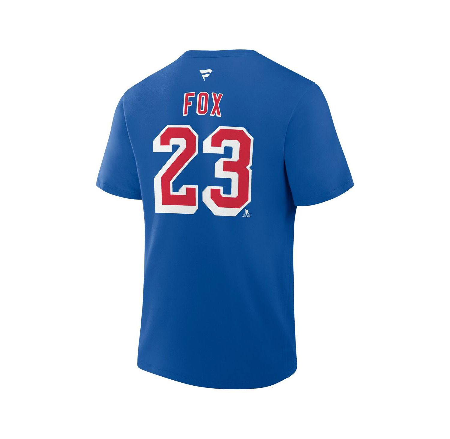 Men's Adam Fox Blue New York Rangers Authentic Stack Name & Number T-Shirt