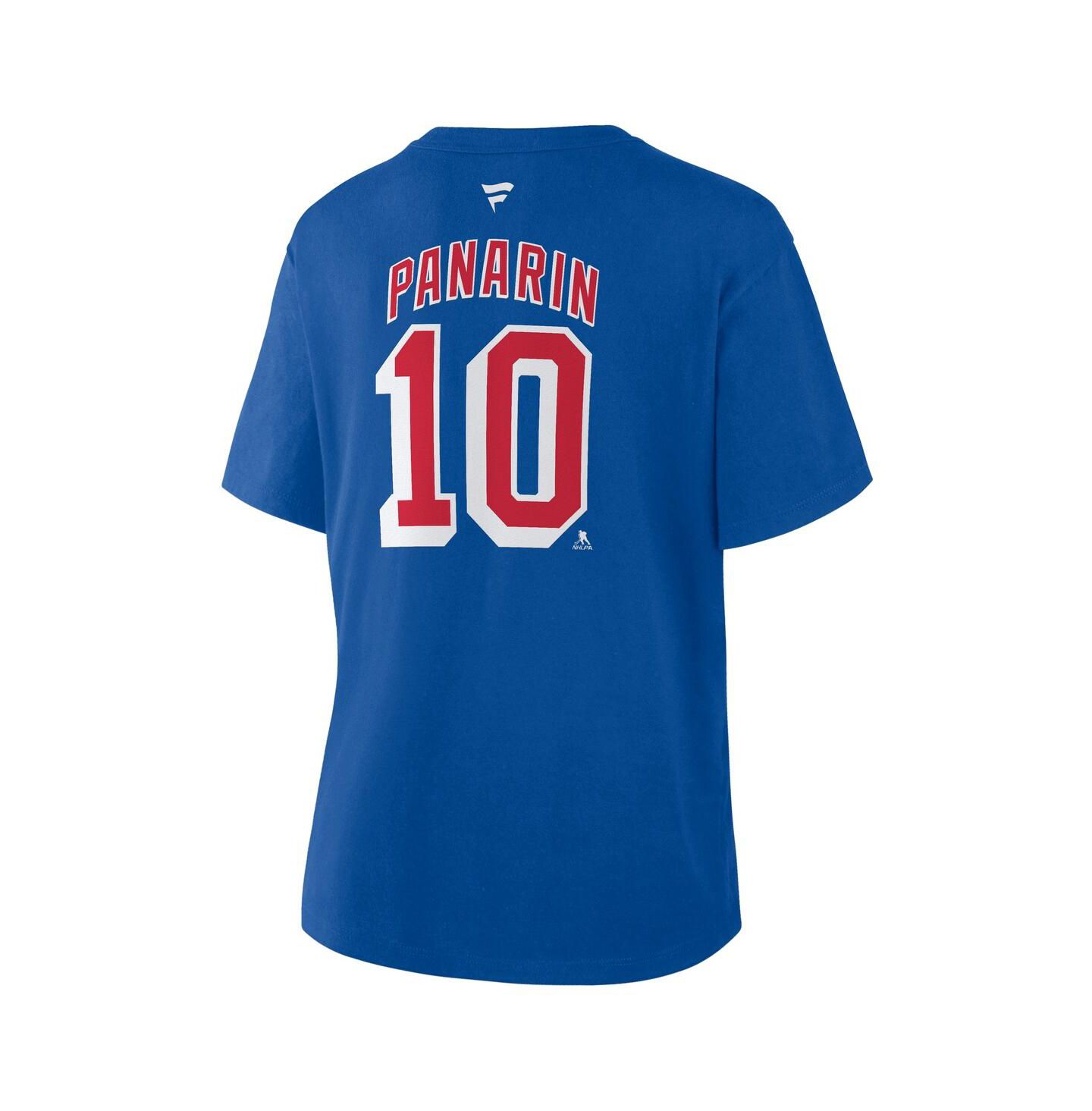 Женская футболка Fanatics Artemi Panarin Blue New York Rangers Authentic Stack Name & Number — фото 3