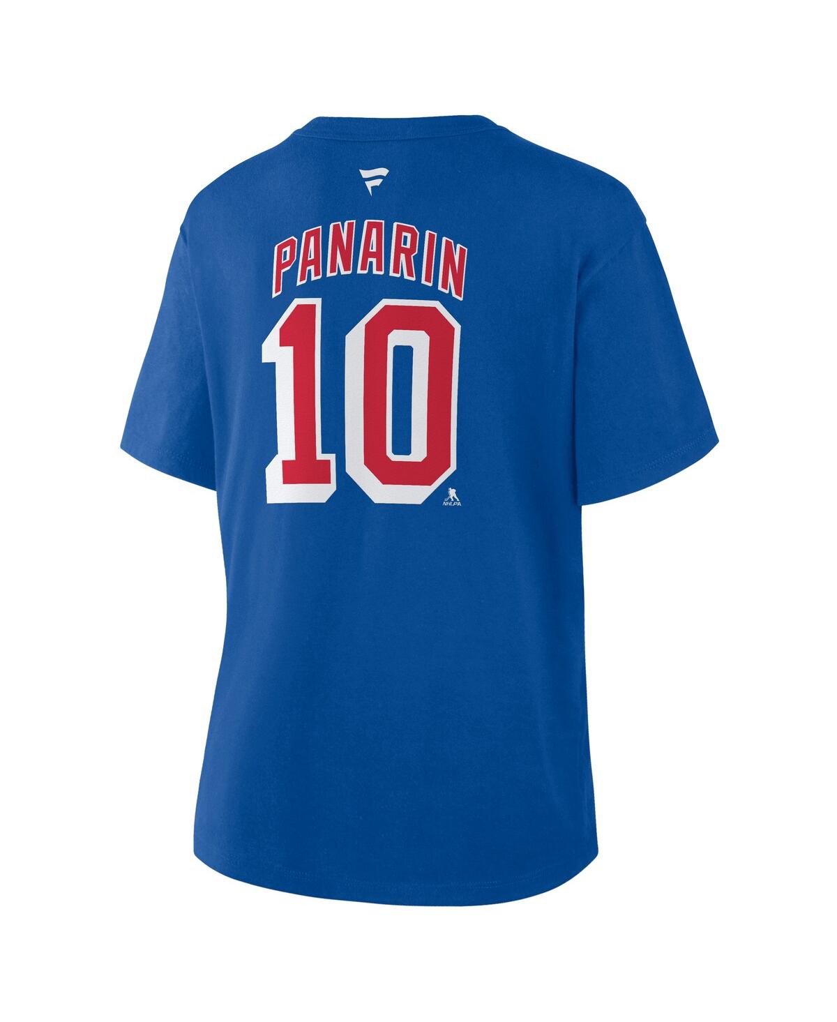 Fanatics Women's Artemi Panarin Blue New York Rangers Authentic Stack Name Number T-shirt In Blue