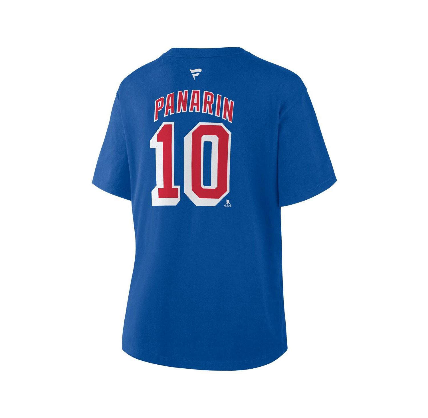 Women's Artemi Panarin Blue New York Rangers Authentic Stack Name & Number T-Shirt